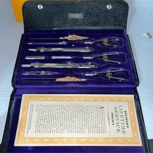 Vintage Dietzgen Reliance Drafting Drawing Tools Compass Set Germany 1067 R-Box